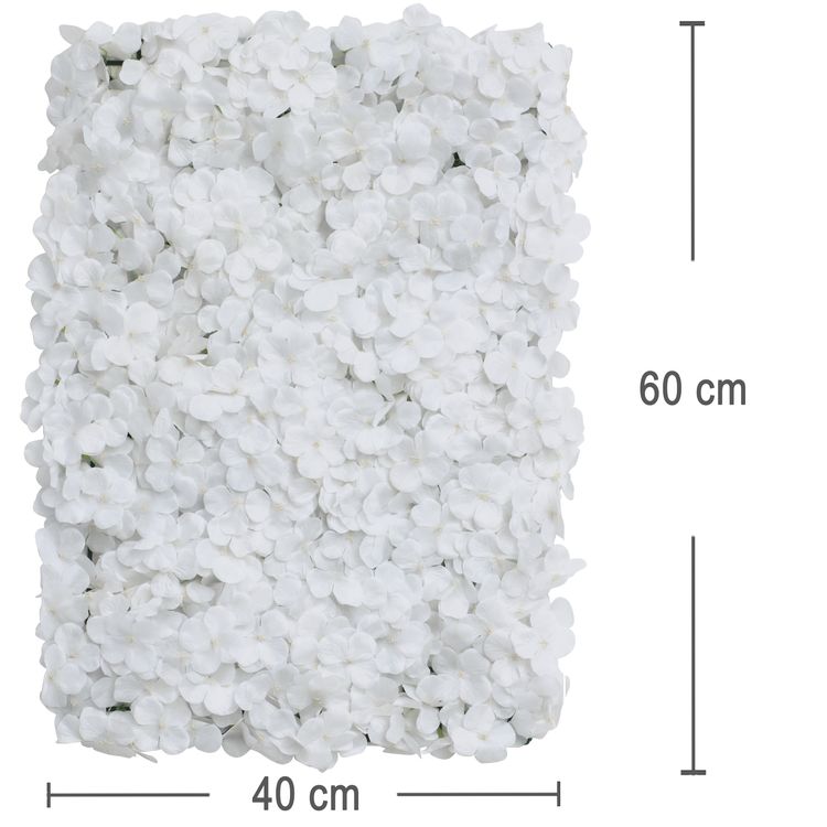 Blumenpaneel weiße Hortensien 60 x 40 cm Wand-Deko Hochzeit Geburtstag