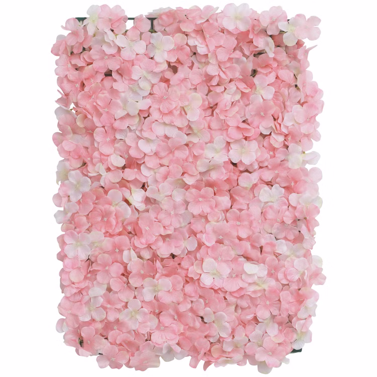 Blumenpaneel rosa Hortensien 60 x 40 cm Wand-Deko Hochzeit Geburtstag Tischdeko Deko-Ideen Blumenwand Kunstblumen Bastelbedarf Rosa Hortensien-Blumenpaneel 60x40 cm aus Kunstblumen – dekorative Wanddeko für Hochzeit und Geburtstag.