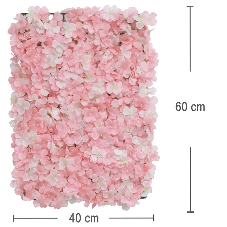 Blumenpaneel rosa Hortensien 60 x 40 cm Wand-Deko Hochzeit Geburtstag Rosa Hortensien-Blumenpaneel 60x40 cm aus Kunstblumen – dekorative Wanddeko für Hochzeit und Geburtstag.