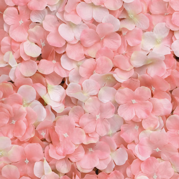 Blumenpaneel rosa Hortensien 60 x 40 cm Wand-Deko Hochzeit Geburtstag Tischdeko Deko-Ideen Blumenwand Kunstblumen Bastelbedarf Detailaufnahme Kunstblumen Hortensienpaneel rosa – realistische Blüten für festliche Deko.