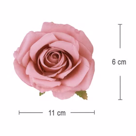 Altrosa Deko-Rose, Maße 11 x 6 cm, detailreich gestaltet.