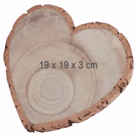 Herzförmige Baumscheibe mit 19 x 19 x 3 cm Maßangabe.