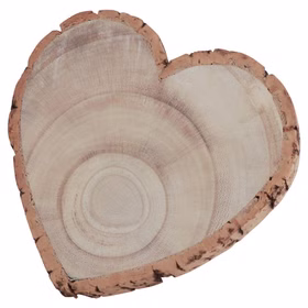 Baumscheiben-Set 3 Stück Herzform Rustikale Holzherzen 19, 23 & 30 cm Tischdeko Vintage Dekoration Geburtstag Hochzeit Jubiläum Muttertag Deko-Ideen Herzscheibe aus Holz mit Rinde, naturbelassen, ca. 19 cm groß.