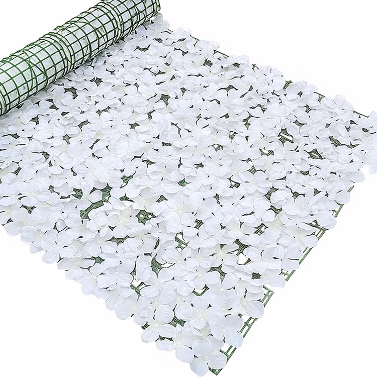 Blumenwand Weiß 100 x 300 cm künstliche Blütenwand für Hochzeit, Geburtstag & Event Fotowand festliche Deko Dekoration Nahaufnahme der Blüten