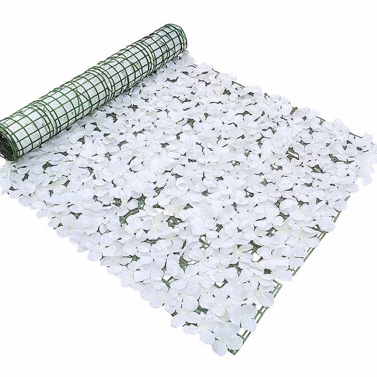 Blumenwand Weiß 100 x 300 cm künstliche Blütenwand für Hochzeit, Geburtstag & Event Fotowand festliche Deko Dekoration Aufgerollte Blumenwand