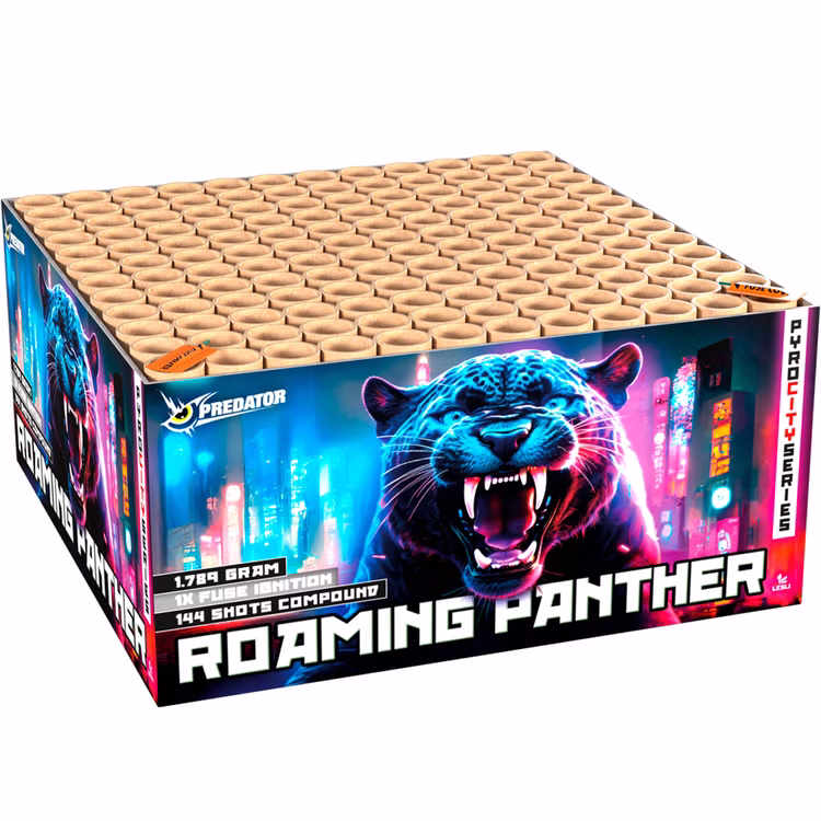 Roaming Panther Verbundfeuerwerk 83 Sek. von Lesli Silvesterfeuerwerk, Geburtstagsfeuerwerk Roaming Panther Verbundfeuerwerk 83 Sek. von Lesli Silvesterfeuerwerk, Geburtstagsfeuerwerk