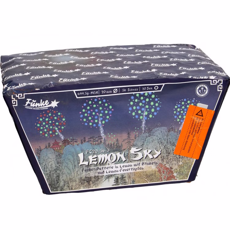 Lemon Sky Feuerwerk Batterie 22 Sek. von Funke für Silvester oder Geburtstagsfeuerwerk Lemon Sky Feuerwerk Batterie 22 Sek. von Funke für Silvester oder Geburtstagsfeuerwerk
