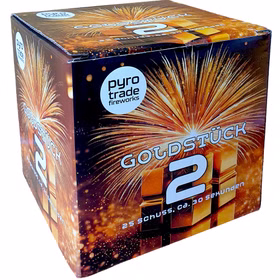 Goldstück 2 Feuerwerk Batterie 30 Sek. von Pyrotrade für Silvester oder Geburtstagsfeuerwerk