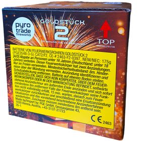 Goldstück 2 Feuerwerk Batterie 30 Sek. von Pyrotrade für Silvester oder Geburtstagsfeuerwerk