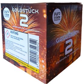 Goldstück 2 Feuerwerk Batterie 30 Sek. von Pyrotrade für Silvester oder Geburtstagsfeuerwerk