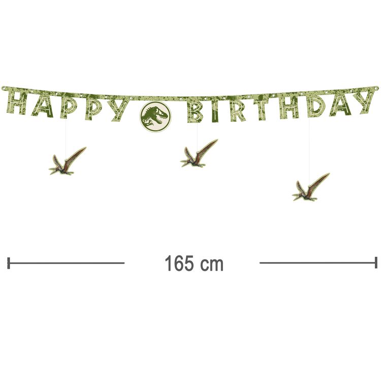 Jurassic World Party-Set Dinosaurier Party-Deko 34-Teile T-Rex Geburtstag Komplettübersicht des 34-teiligen Jurassic World Party-Sets mit Tellern, Bechern, Servietten, Banner und Tischdecke im Dinosaurier-Design.