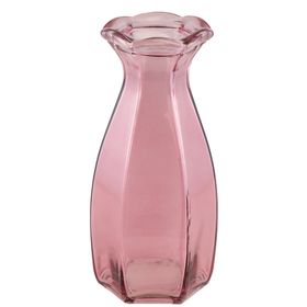 Grüne Glasvase Corolle mit geschwungener Form und dekorativ gewelltem Rand auf hellem Hintergrund.