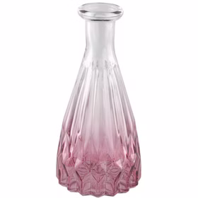 Glasvase Alexandrin Blumenvase 14,5 cm Deko-Vase mit Farbverlauf Rosa Tisch-Deko Geburtstag Hochzeit Wohnaccessoire Wohnen & Möbel Kleine Blumenvase Rosa Glasvase Alexandrin mit zartem Farbverlauf und dekorativ geschliffenem Boden auf hellem Hintergrund.