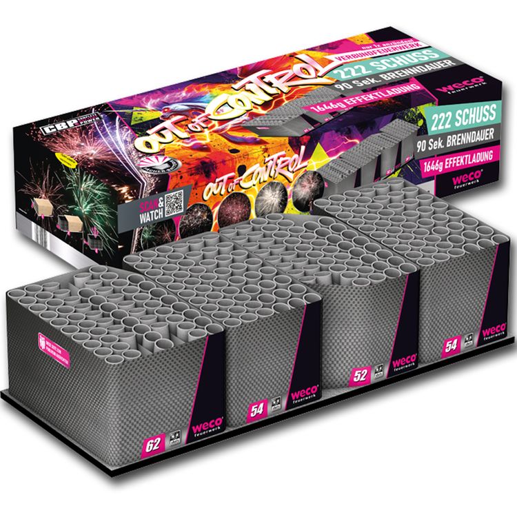 Out of Control Verbundfeuerwerk 90 Sek. von Weco Silvesterfeuerwerk, Geburtstagsfeuerwerk