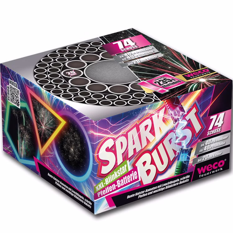 Sparkburst Batterie 40 Sek. von Weco für Silvester oder Geburtstagsfeuerwerk Sparkburst Batterie 40 Sek. von Weco für Silvester oder Geburtstagsfeuerwerk