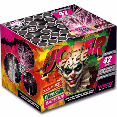 Joker Face Batterie 50 Sek. von Weco für Silvester oder Geburtstagsfeuerwerk Joker Face Batterie 50 Sek. von Weco für Silvester oder Geburtstagsfeuerwerk
