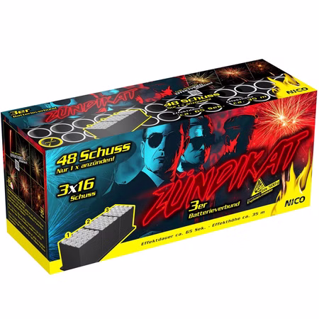 Zündikat Verbundfeuerwerk 65 Sek. von Nico Europe Silvesterfeuerwerk, Geburtstagsfeuerwerk Zündikat Verbundfeuerwerk 65 Sek. von Nico Europe Silvesterfeuerwerk, Geburtstagsfeuerwerk