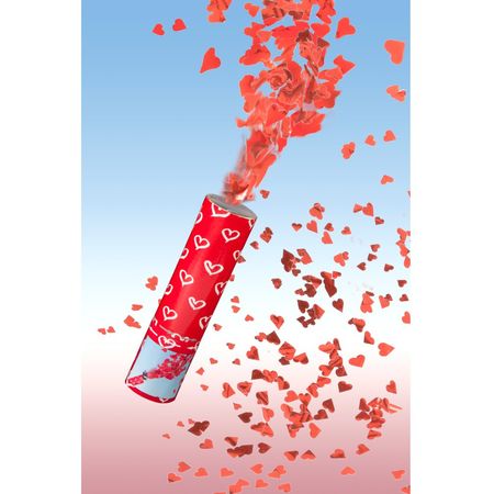 Shooter mit roten Herzen 20cm, Konfettikanone