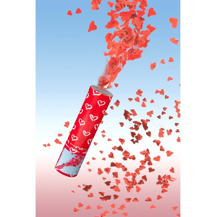 Konfetti Shooter mit roten Herzen Hochzeit Feuerwerk ohne Genehmigung