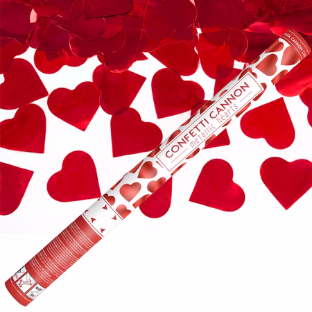 Shooter mit roten Herzen 60cm Konfettikanone Partydeko Partyzubehör Hochzeit Shooter mit roten Herzen 60cm Konfettikanone Partydeko Partyzubehör Hochzeit