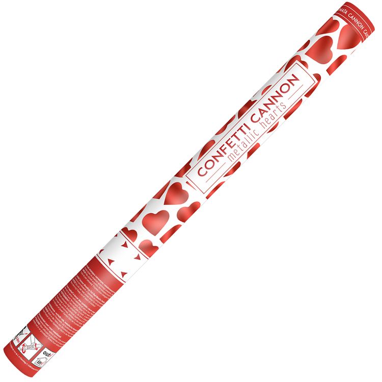Shooter mit roten Herzen, Konfettikanone 60 cm Shooter mit roten Herzen 60cm Konfettikanone Partydeko Partyzubehör Hochzeit