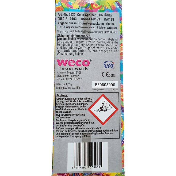 Color Sprüher, Großpackung Zauberlichter 200 Stück Color Sprüher Großpackung Zauberlichter Silvester Feuerwerk