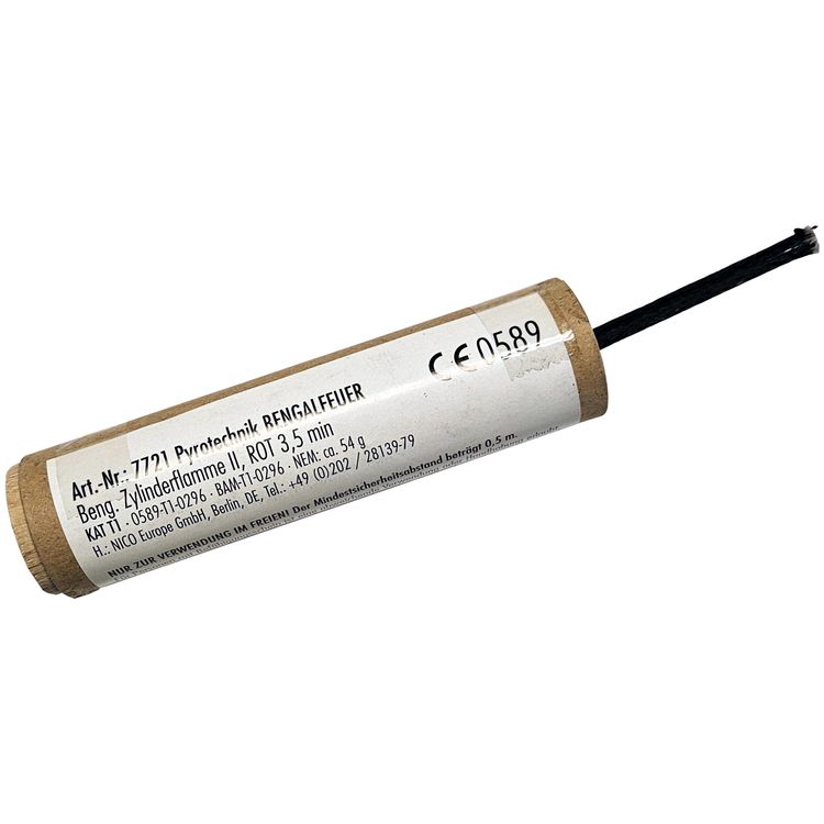 Bengalfackel rot, 3,5 Minuten, Zylinderflamme Bengalische Fackel Rot Bengalo Bengalisches Feuer 10 Stück