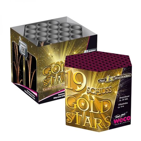 Feuerwerk Batterie Gold Stars 20 Sekunden von Weco 