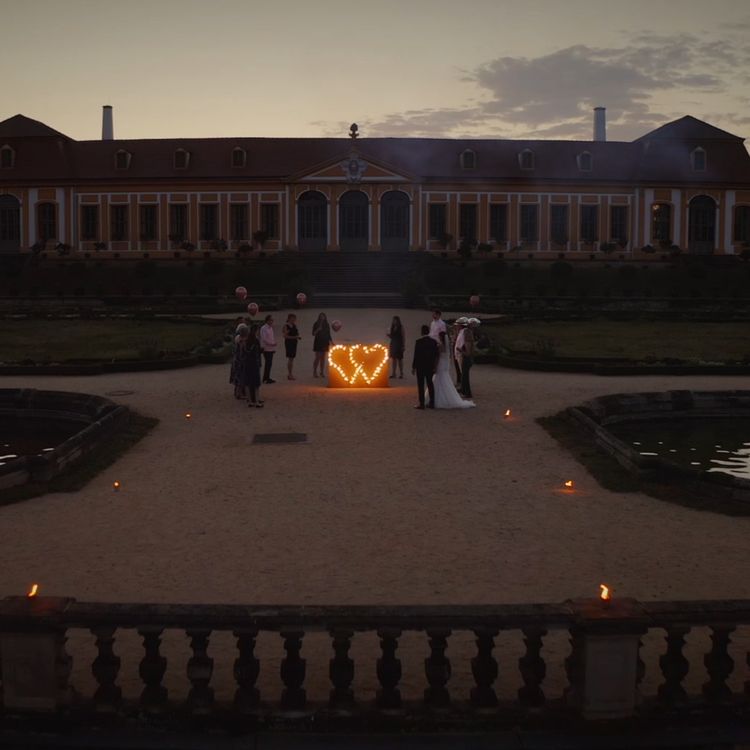 Lichterbild Brennendes Doppelherz Lichterbild Brennendes Doppelherz