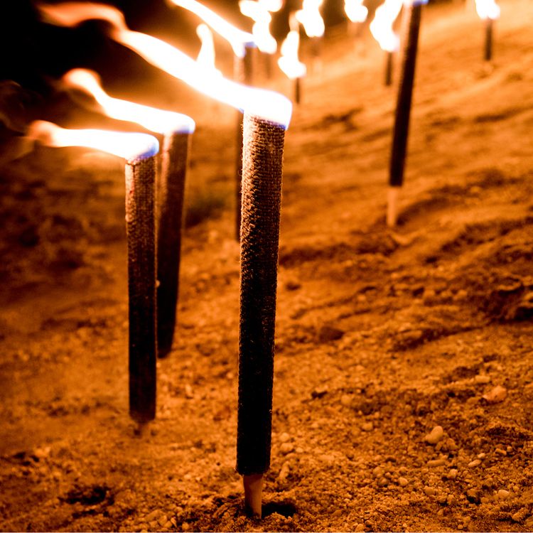 Wachsfackel 75 Min. Brenndauer Fackel 45 cm lang Wanderung Fackelumzug Tuchfackel Fackelwanderung Gartenfeuer Party Deko 