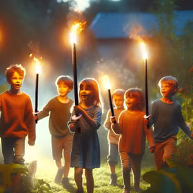 50x Kinderfackeln 45 Min. Brenndauer 30cm lang Fackel Wachsfackel Tuchfackel Fackelwanderung Kindergeburtstag Halloween Gartenparty Ferienlager
