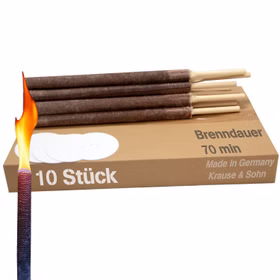 10x Hochwertige Fackeln made in Germany 70 Min. Brennzeit 40cm lang Pechfackel Wachsfackel Fackeln Fackelwanderung Party Deko Garten-Deko