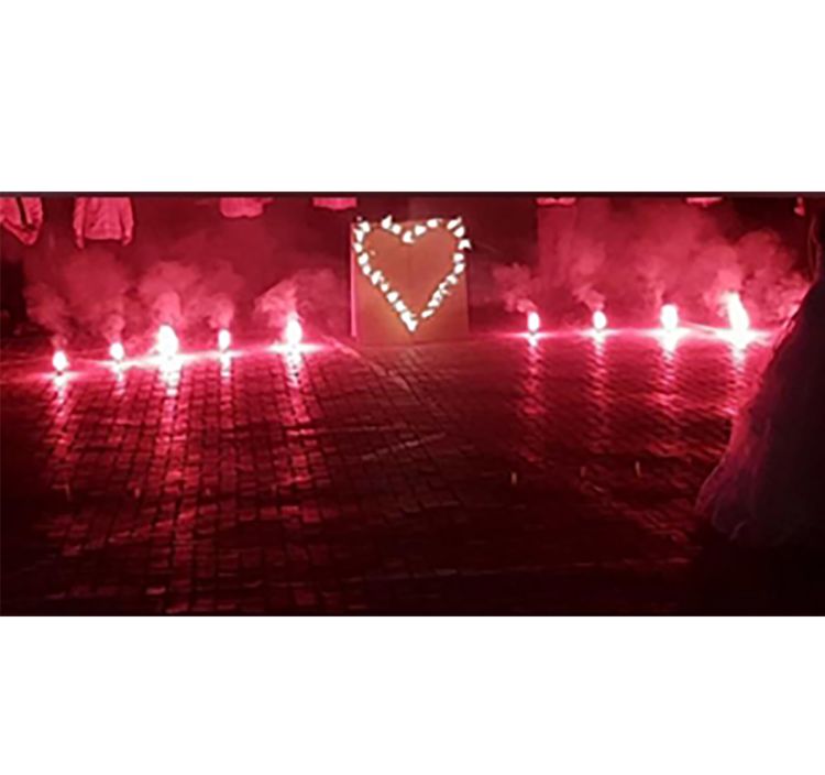 Lichterbild Brennendes Herz Bengalfeuer Feuerwerk Hochzeit Geschenkidee Geburtstag Verlobung Jubiläum