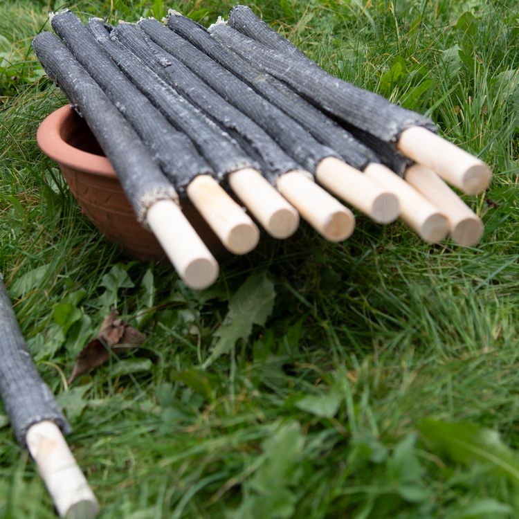 10 Fackeln 120 Min. Brennzeit 10x Fackeln 120 Min. Brennzeit 65 cm lang Wanderung 2 h Fackel Wachstuchfackel lange Brenndauer Garten Deko Sommer-Party Grillabend Fackelwanderung