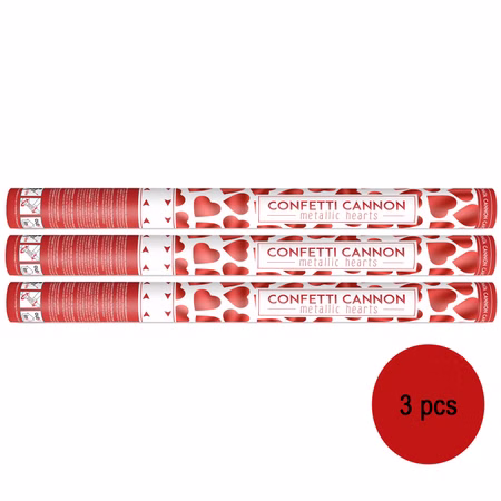 Shooter rote Herzen 60 cm lang 3 Stück Konfettikanone Partyzubehör Hochzeit Geburtstag Verlobung Shooter rote Herzen 60 cm lang 3 Stück Konfettikanone Partyzubehör Hochzeit Geburtstag Verlobung