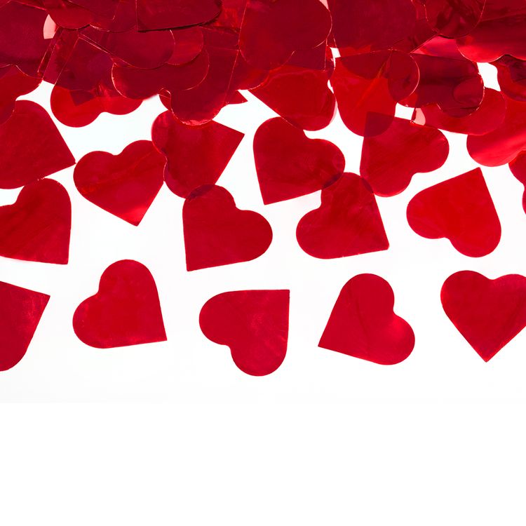 3x Shooter rote Herzen 60cm, Konfettikanone Shooter rote Herzen 60 cm lang 3 Stück Konfettikanone Partyzubehör Hochzeit Geburtstag Verlobung
