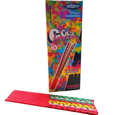 10x Color Sprüher Zauberlichter - Weco Tischfeuerwerk