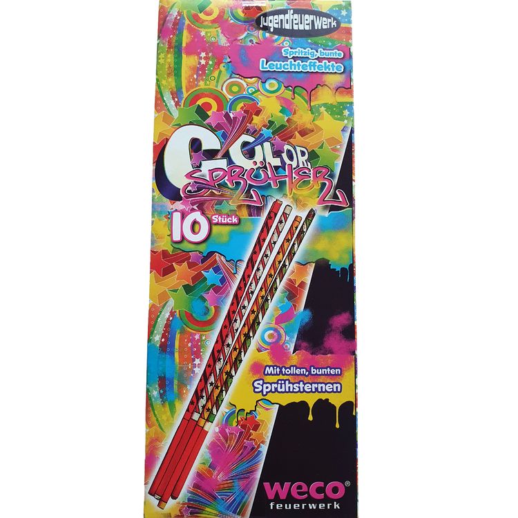 10x Color Sprüher Zauberlichter - Weco Tischfeuerwerk Color Sprüher Zauberlichter Funkensprüher Kinderfeuerwerk