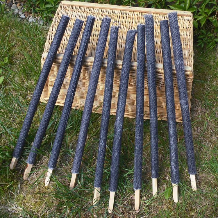 50 Stück 100 Min. Brenndauer Fackel 60cm lang gehobene Qualität Wachsfackel Fackelwanderung Hexenfeuer Grillparty Garten Deko