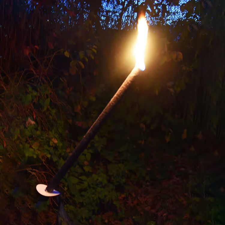 50 Stück 100 Min. Brenndauer Fackel 60cm lang gehobene Qualität Wachsfackel Fackelwanderung Hexenfeuer Grillparty Garten Deko