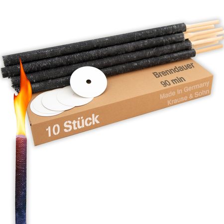 10 Wachsfackeln 90 Minuten 60cm