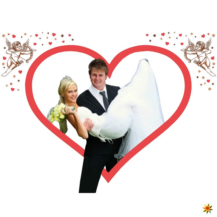 Herzlaken mit Engel zum Auschneiden Hochzeit Laken