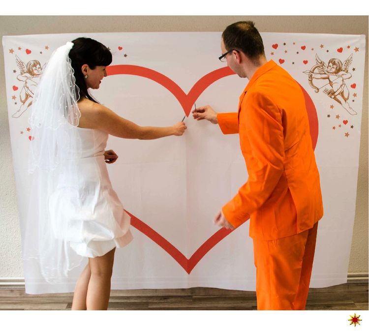 Herzlaken mit Engel zum Auschneiden Hochzeit Laken