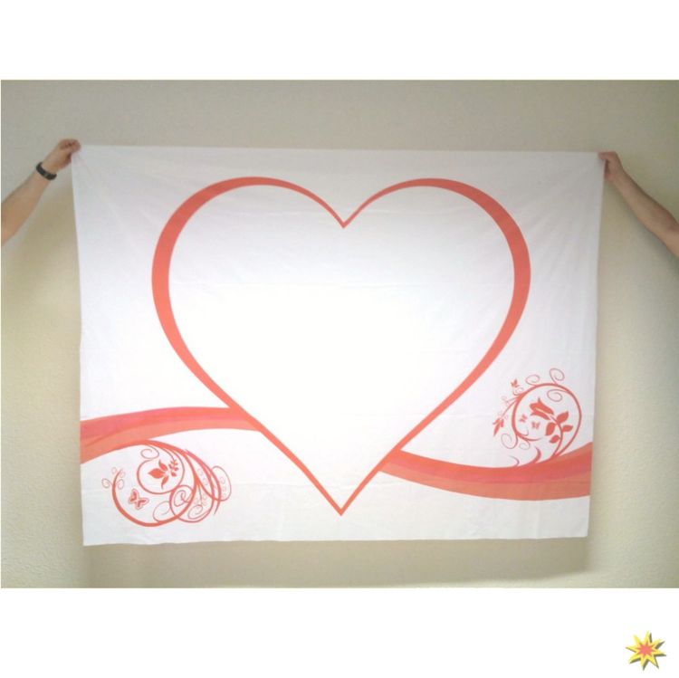 Herzlaken "Herz mit Blumen" zum Ausschneiden Hochzeitslaken Herz Laken Ausschneiden Hochzeit Bettlaken