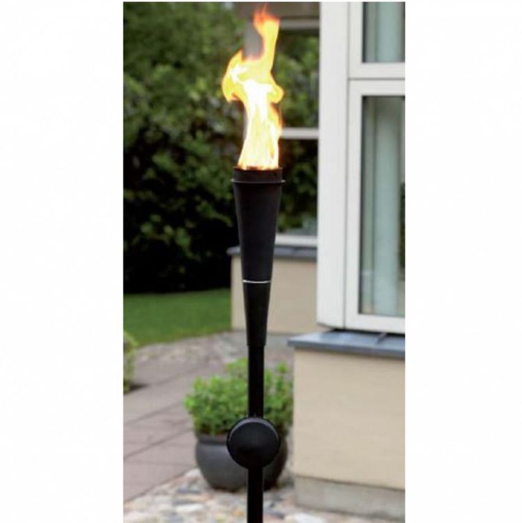 2 Gartenfackeln - Stabfackeln für Lampenöl - schwarz  2x Gartenfackeln für den Betrieb mit Lampenöl Citronella