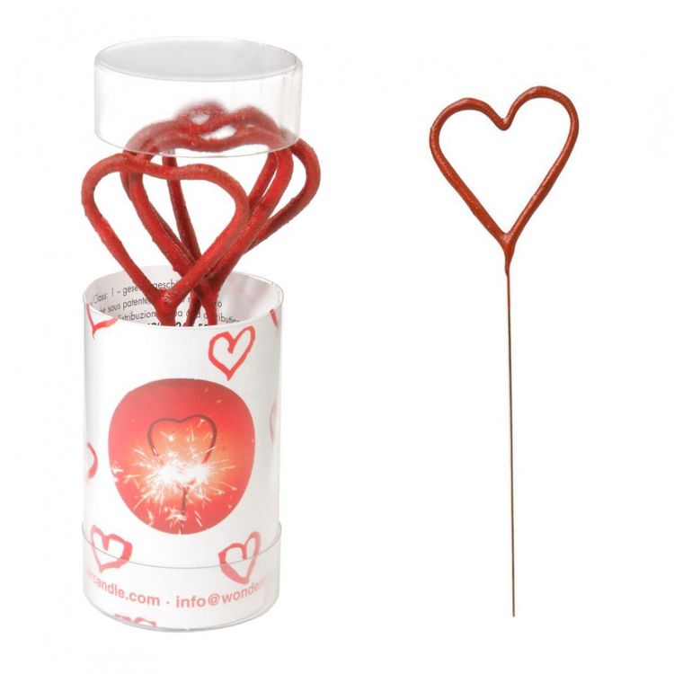 Mini Herz Wunderkerzen 4er Set Rot von Wondercandle