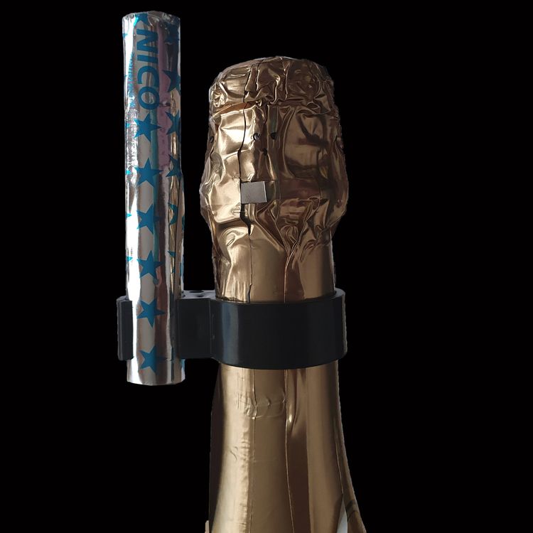 Flaschenclip mit 4 Eisfontänen 30 Sek. Halterung für Sektflasche Zimmerfontäne Universalhalterung für Flaschen Einsatz in Diskotheken Bars Restaurants Geburtstag Party-Zubehör Hochzeit