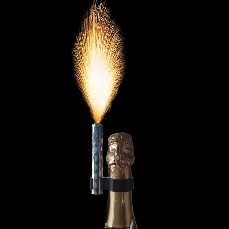 Flaschenclip mit 4 Eisfontänen 30 Sek. Halterung für Sektflasche Zimmerfontäne Universalhalterung für Flaschen Einsatz in Diskotheken Bars Restaurants Geburtstag Party-Zubehör Hochzeit